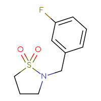 Chemical structure of 2-[(3-fluorophenyl)methyl]-1λ⁶,2-thiazolidine-1,1-dione - CSSB00026394894