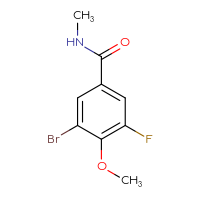 Chemical structure of 3-bromo-5-fluoro-4-methoxy-N-methylbenzamide - CSSB02283620271