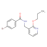 Chemical structure of 4-bromo-N-[(2-propoxypyridin-3-yl)methyl]benzamide - CSSB02074391070