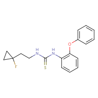 Chemical structure of 3-[2-(1-fluorocyclopropyl)ethyl]-1-(2-phenoxyphenyl)thiourea - CSSB21432494619