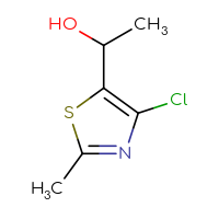 Chemical structure of 1-(4-chloro-2-methyl-1,3-thiazol-5-yl)ethan-1-ol - CSSB20461536625