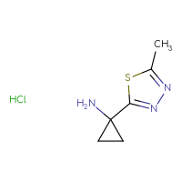Chemical structure of 1-(5-methyl-1,3,4-thiadiazol-2-yl)cyclopropan-1-amine hydrochloride - CSSB20465145201