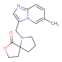 Chemical structure of 1-({6-methylimidazo[1,2-a]pyridin-3-yl}methyl)-7-oxa-1-azaspiro[4.4]nonan-6-one - CSSS00138482469