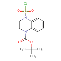 Chemical structure of tert-butyl 4-(chlorosulfonyl)-1,2,3,4-tetrahydroquinoxaline-1-carboxylate - CSSB00155191514