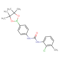 Chemical structure of 3-(2-chloro-3-methylphenyl)-1-[4-(4,4,5,5-tetramethyl-1,3,2-dioxaborolan-2-yl)phenyl]urea - CSSB21332161759