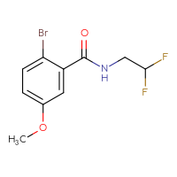 Chemical structure of 2-bromo-N-(2,2-difluoroethyl)-5-methoxybenzamide - CSSB00012501920