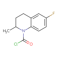 Chemical structure of 6-fluoro-2-methyl-1,2,3,4-tetrahydroquinoline-1-carbonyl chloride - CSSB14985244947