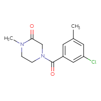 Chemical structure of 4-(3-chloro-5-methylbenzoyl)-1-methylpiperazin-2-one - CSSB02005244843