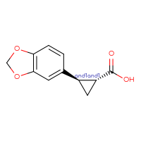 Chemical structure of rac-(1R,2R)-2-(2H-1,3-benzodioxol-5-yl)cyclopropane-1-carboxylic acid - CSSB02125421758