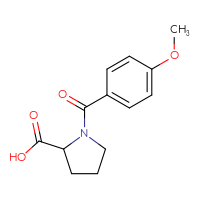 Chemical structure of 1-(4-methoxybenzoyl)pyrrolidine-2-carboxylic acid - CSSB00000601673