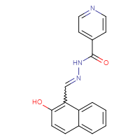 Chemical structure of N'-[(2-hydroxynaphthalen-1-yl)methylidene]pyridine-4-carbohydrazide - CSSB00015207047