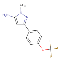 Chemical structure of 1-methyl-3-[4-(trifluoromethoxy)phenyl]-1H-pyrazol-5-amine - CSSB00001318593