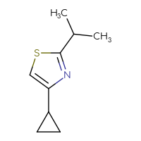 Chemical structure of 4-cyclopropyl-2-(propan-2-yl)-1,3-thiazole - CSSB00011940925