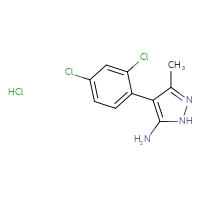 Chemical structure of 4-(2,4-dichlorophenyl)-3-methyl-1H-pyrazol-5-amine hydrochloride - CSSB00161107941