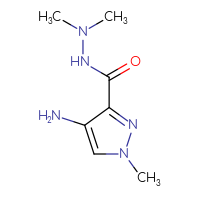 Chemical structure of 4-amino-N',N',1-trimethyl-1H-pyrazole-3-carbohydrazide - CSSB00013143973