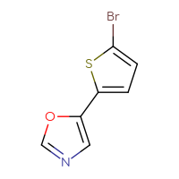 Chemical structure of 5-(5-bromothiophen-2-yl)-1,3-oxazole - CSSB00009812870