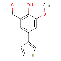 Chemical structure of 2-hydroxy-3-methoxy-5-(thiophen-3-yl)benzaldehyde - CSSB00021206100