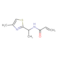 Chemical structure of N-[1-(4-methyl-1,3-thiazol-2-yl)ethyl]prop-2-enamide - CSSB00012086105