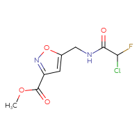 Chemical structure of methyl 5-[(2-chloro-2-fluoroacetamido)methyl]-1,2-oxazole-3-carboxylate - CSSB21332168118