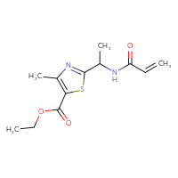 Chemical structure of ethyl 4-methyl-2-[1-(prop-2-enamido)ethyl]-1,3-thiazole-5-carboxylate - CSSB01776937888