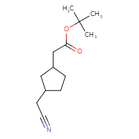 Chemical structure of tert-butyl 2-[3-(cyanomethyl)cyclopentyl]acetate - CSSB21123216769