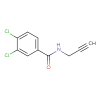 Chemical structure of 3,4-dichloro-N-(prop-2-yn-1-yl)benzamide - CSSB00000175916