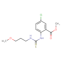 Chemical structure of methyl 5-chloro-2-{[(3-methoxypropyl)carbamothioyl]amino}benzoate - CSSB03593220363