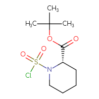 Chemical structure of tert-butyl (2S)-1-(chlorosulfonyl)piperidine-2-carboxylate - CSSB06368617273