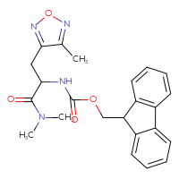 Chemical structure of (9H-fluoren-9-yl)methyl N-[1-(dimethylcarbamoyl)-2-(4-methyl-1,2,5-oxadiazol-3-yl)ethyl]carbamate - CSSB21043407152