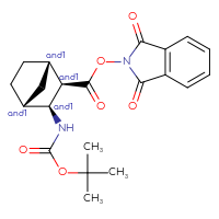 Chemical structure of rac-1,3-dioxo-2,3-dihydro-1H-isoindol-2-yl (1R,2S,3R,4S)-3-{[(tert-butoxy)carbonyl]amino}bicyclo[2.2.1]heptane-2-carboxylate - CSSB02125422851