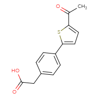 Chemical structure of 2-[4-(5-acetylthiophen-2-yl)phenyl]acetic acid - CSSB06583688798