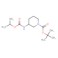 Chemical structure of tert-butyl 3-{[(propan-2-yloxy)carbonyl]amino}piperidine-1-carboxylate - CSSB02127298808
