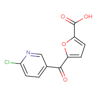 Chemical structure of 5-(6-chloropyridine-3-carbonyl)furan-2-carboxylic acid - CSSB00020568920