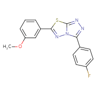 Chemical structure of 3-(4-fluorophenyl)-6-(3-methoxyphenyl)-[1,2,4]triazolo[3,4-b][1,3,4]thiadiazole - CSSB00121637875