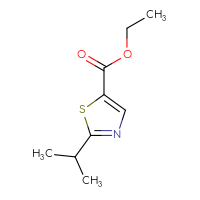 Chemical structure of ethyl 2-(propan-2-yl)-1,3-thiazole-5-carboxylate - CSSB00010369106