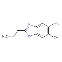 Chemical structure of 5,6-dimethyl-2-propyl-1H-1,3-benzodiazole - CSSB00011386640