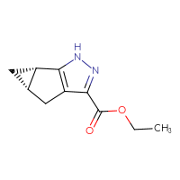 Chemical structure of ethyl (2S,4S)-8,9-diazatricyclo[4.3.0.0²,⁴]nona-1(6),7-diene-7-carboxylate - CSSB00015672217