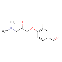 Chemical structure of 3-(2-fluoro-4-formylphenoxy)-N,N-dimethyl-2-oxopropanamide - CSSB21332853959