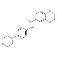 Chemical structure of N-[4-(morpholin-4-yl)phenyl]-2,3-dihydro-1,4-benzodioxine-6-carboxamide - CSSB00105342209
