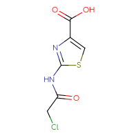 Chemical structure of 2-(2-chloroacetamido)-1,3-thiazole-4-carboxylic acid - CSSB00010241350