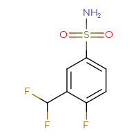 Chemical structure of 3-(difluoromethyl)-4-fluorobenzene-1-sulfonamide - CSSB00102876454