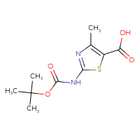 Chemical structure of 2-{[(tert-butoxy)carbonyl]amino}-4-methyl-1,3-thiazole-5-carboxylic acid - CSSB00000699663