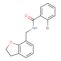 Chemical structure of 2-bromo-N-[(2,3-dihydro-1-benzofuran-7-yl)methyl]benzamide - CSSB02041903212
