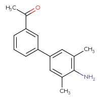 Chemical structure of 1-{4'-amino-3',5'-dimethyl-[1,1'-biphenyl]-3-yl}ethan-1-one - CSSB06587413892