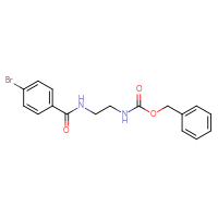 Chemical structure of benzyl N-{2-[(4-bromophenyl)formamido]ethyl}carbamate - CSSB00106284543