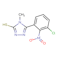 Chemical structure of 5-(3-chloro-2-nitrophenyl)-4-methyl-4H-1,2,4-triazole-3-thiol - CSSB00020653877