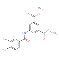 Chemical structure of 1,3-dimethyl 5-(3,4-dimethylbenzamido)benzene-1,3-dicarboxylate - CSSB00046159061