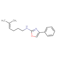 Chemical structure of N-(5-methylhex-4-en-1-yl)-4-phenyl-1,3-oxazol-2-amine - CSSB21495865195
