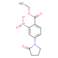 Chemical structure of ethyl 2-nitro-4-(2-oxopyrrolidin-1-yl)benzoate - CSSB00020651429
