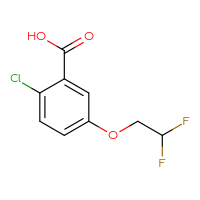 Chemical structure of 2-chloro-5-(2,2-difluoroethoxy)benzoic acid - CSSB00014060770